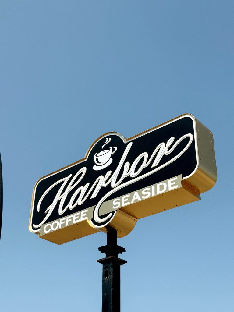 Harbor Coffee Seaside sign in Wildwood